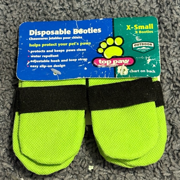 NWT green and black XS 8 Top Paw dog disposable booties - Picture 1 of 2